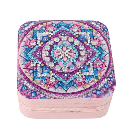 DCIDBEI Diamond Painting Schmuckkasten Mädchen Damen Reiseschmuckästchen Schmuckaufbewahrung Schmuckkästchen Schmuckschatulle Klein Schmuck Reiseetui Jewelry Organizer für Haargummi Ohrring Mandala von DCIDBEI