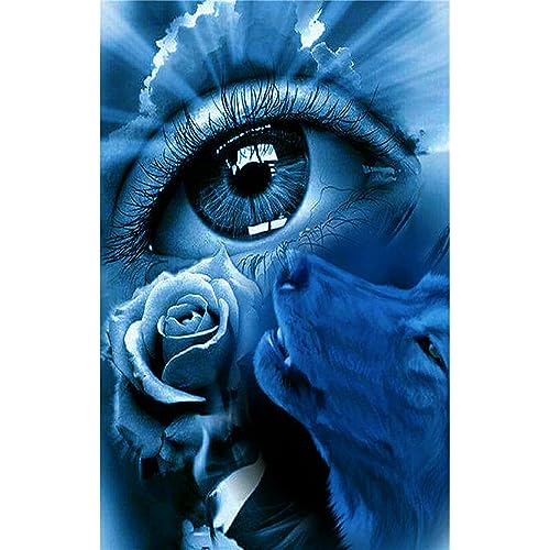 DCIDBEI Square Diamond Painting Auge 40x50cm Malen mit Diamanten Auge Rose Malen nach Zahlen Auge Rose Diamant Painting Bilder Auge Diamond Painting Square Diamanten Auge Square Diamond Painting Wolf von DCIDBEI