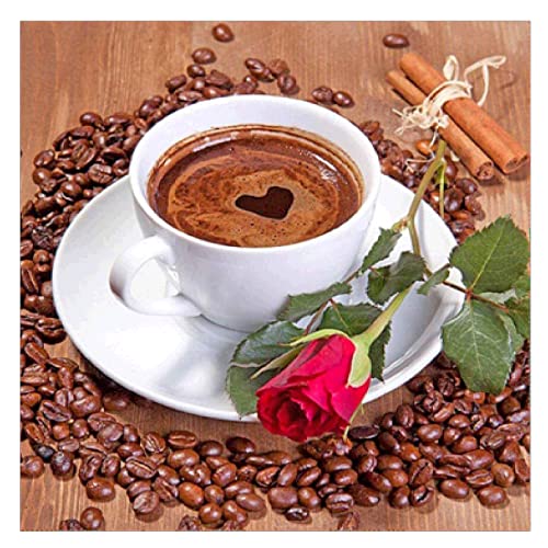 Diamond Painting Square Drill 40x40 cm Diamant Painting Kaffee Erwachsene 5D Diamant Painting Bilder Diamond Painting eckige Steine Craft Buddy Crystal Art Sticken Set Erwachsene Basteln Set von DCIDBEI