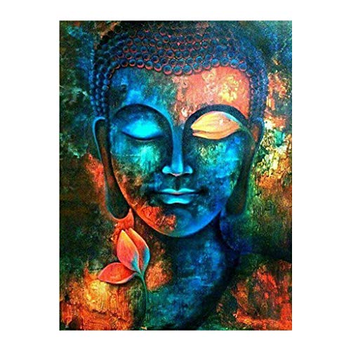 Quadratische Diamanten Malerei Kits Buddha DIY 5D Square Diamond Painting Diamant Malerei Kits für Erwachsene Kreuzstich Kit Malen nach Zahlen Kits für Erwachsene Büro Leinwand Wandkunst 30 x 40 cm von DCIDBEI