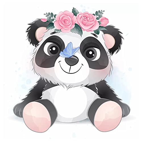 Runde 5D Diamant Painting Bilder Full 30x30 cm Diamond Painting Kinder Perlen Set Tiere Anime Pandabär Panda Crystal Art Embroidery Diamant Malerei Puzzle Strass Aufkleber Mosaik Bastelset Erwachsene von DCIDBEI