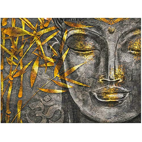 Square 5D Diamond Painting Eckige Steine Buddha 50x40cm Diamant Painting Bilder Groß Malerei Kit Malen nach Zahlen Basteln Erwachsene Set Diamanten nach Zahlen Mosaikherstellung Perlen Bilder Groß von DCIDBEI