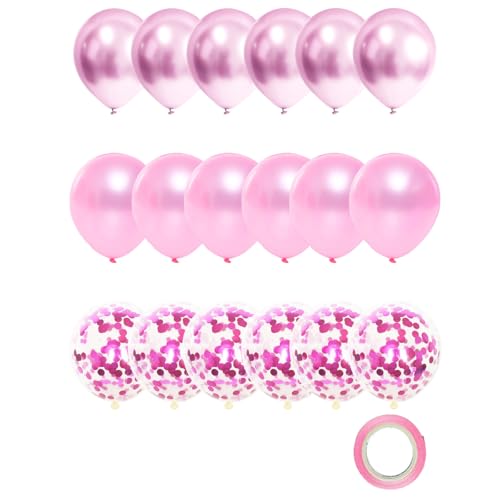 DCNIYT 18 Stück gemischte 30,5 cm rosa Latex-Luftballons für Mädchen, Geburtstagsparty-Dekorationen, Frau, Hochzeit, Brautparty, Muttertagsdekoration von DCNIYT