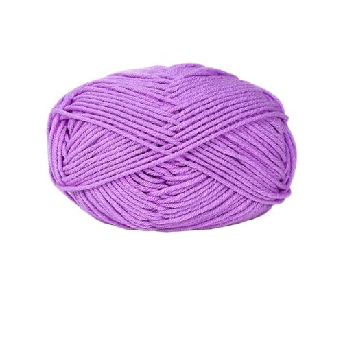 DCNIYT 50 g/Set, weiches Milch-Baumwollgarn für Häkelgarne zum Stricken, Wolle, DIY, Handwerk, Pullover, Mütze, Wolle, Handstricken, 12 Taro-Violett von DCNIYT