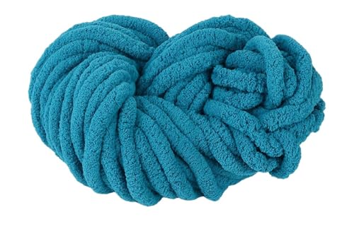 DCNIYT Dickes Chenille-Garn, Plüsch-Jumbo-Garn, Acryl, dickes Garn, sperriges Garn für Mützen, Häkeln, Bett, Armstricken, Werfen (blau) von DCNIYT