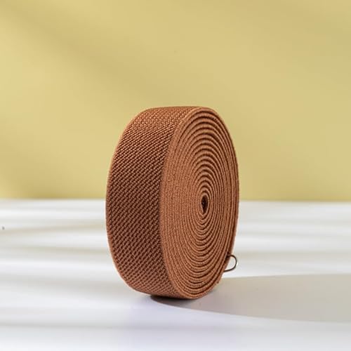 DCNIYT Doppelseitiger, verdickter Köpergürtel, 20 mm, elastisch, 3 m, Hose, Rock, Bund, elastischer Gürtel, Bekleidungszubehör, Gummiband (hellbraun) von DCNIYT