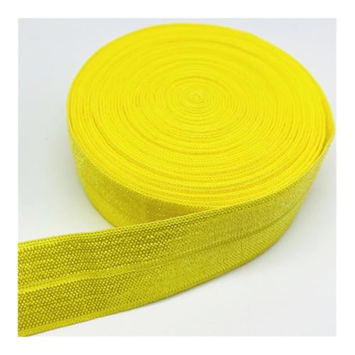 DCNIYT Elastisches Band, 15 mm, 20 mm, 25 mm, elastisches Band zum Nähen, Spitzenbesatz, Taillenband, Kleidungszubehör (gelb, 2 YARDS_25 mm) von DCNIYT