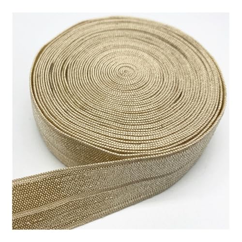 DCNIYT Elastisches Band, 15 mm, 20 mm, 25 mm, zum Nähen, Spitzenbesatz, Taillenband, Kleidungszubehör (Khaki, 4,5 m _ 15 mm) von DCNIYT