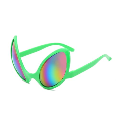 DCNIYT Lustige Brille mit grünem rosa Kontrast, Hip-Hop, asymmetrisch, dreieckig, Party-Dekorationen (B 01) von DCNIYT