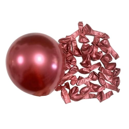 DCNIYT Metallic-Luftballons, für Geburtstagsparty, Babyparty, Hochzeit, Dekoration, Chrom, Lila, Blau, Roségold, Rosa, Rot, Silber, 10/20/30 Stück (30,5 cm, Rot, 10 Stück) von DCNIYT