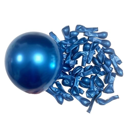 DCNIYT Metallic-Luftballons, für Geburtstagsparty, Babyparty, Hochzeit, Dekoration, Chrom, Lila, Blau, Roségold, Rosa, Rot, Silber, 10/20/30 Stück Ballons (12,7 cm, Blau, 10 Stück) von DCNIYT