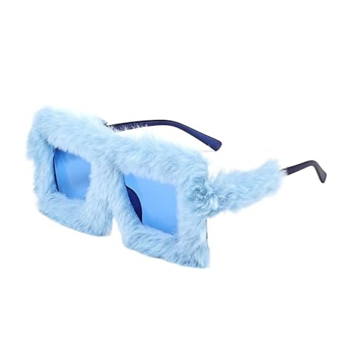 DCNIYT Übergroße Plüsch-Sonnenbrille, Winter-Sonnenbrille für Damen, weich, flauschig, quadratischer Rahmen, für Party, Cosplay (C10) von DCNIYT