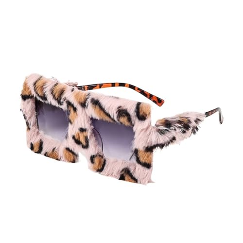 DCNIYT Übergroße Plüsch-Sonnenbrille, Winter-Sonnenbrille für Damen, weich, flauschig, quadratischer Rahmen, für Party, Cosplay (C19) von DCNIYT