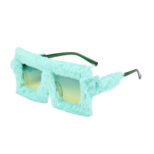 DCNIYT Übergroße Plüsch-Sonnenbrille, Winter-Sonnenbrille für Damen, weich, flauschig, quadratischer Rahmen, für Party, Cosplay (C8) von DCNIYT