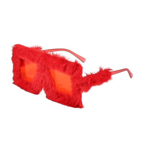 DCNIYT Übergroße Plüsch-Sonnenbrille, weich, flauschig, Winter-Sonnenbrille, quadratischer Rahmen, für Party, Weihnachten, Halloween, Neuheit (C12) von DCNIYT