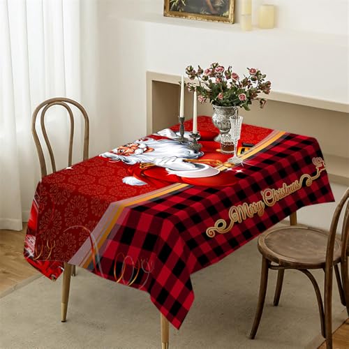 DCNIYT ZBQ9197 (9), rot-schwarz kariert, Tischdecke, Schlitten, Schneemann, Tischdecke, Weihnachten, Party, Tischdecke, Neujahrsdekoration (9), 40 x 60 cm von DCNIYT