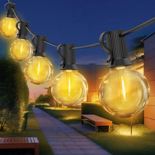 LED Lichterkette Außen Strom, 15M Lichterkette Outdoor, 25+3 G40 Glühbirnen, Party Lichterkette Aussen IP44 Wetterfest, 2700K Dekoration für Garten Beleuchtung Balkon Patio,Kaffee,Terrasse von DCPICE