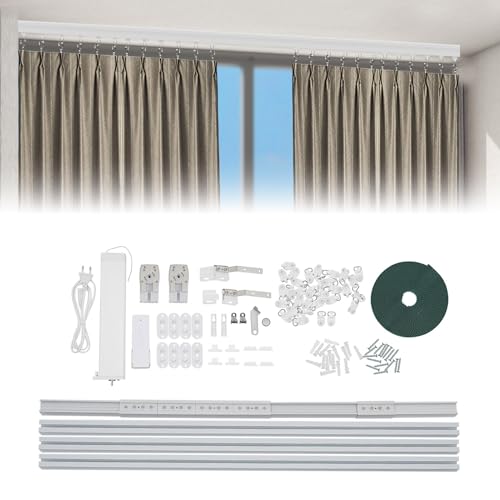 Motorisierte Vorhangschiene mit Fernbedienung 420CM Einstellbar Elektrische Gardinestange Maßgeschneidert Komplett Montierte Intelligente Elektrische Vorhangschiene von DCSYOG