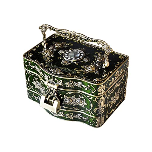 DCYEQRQ Schmuck Box Veranstalter Schmuckschatulle Drei Tier Schmuckschatulle Zinklegierung Aufbewahrungsbox Ring Ohrring Halskette Armband Aufbewahrungsbox 8,25 zoll Schmuckschatulle für Frauen von DCYEQRQ