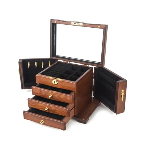 DCYEQRQ Schmuck-Organizer, Schmuckkästchen, Ringe, Halsketten, Ohrringe, Präsentationsständer, Schmuck-Aufbewahrungsbox, Organizer, Schublade, Damen-Accessoires, Schmuckschatulle von DCYEQRQ