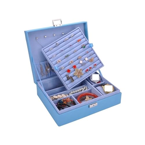 DCYEQRQ Schmuck Organizer Große Kapazität Schmuck Aufbewahrungsbox, Schmuck Organizer, Damen Geschenkbox Schmuckschatulle (3 25.5x20.5x7.5cm) von DCYEQRQ