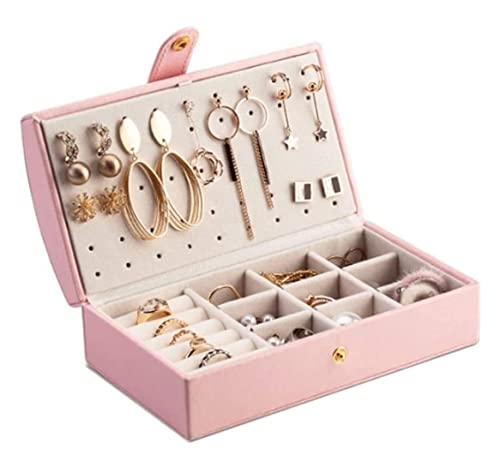 DCYEQRQ Schmuckkästchen, Schmuck-Organizer, kleine Schmuckschatulle, tragbar, Leder, gewölbt, Schmuck-Organizer, Reise-Schmuck-Aufbewahrungsbox für Ohrringe, Halsketten, Ringe, Schlafzimmerzubehör (P von DCYEQRQ