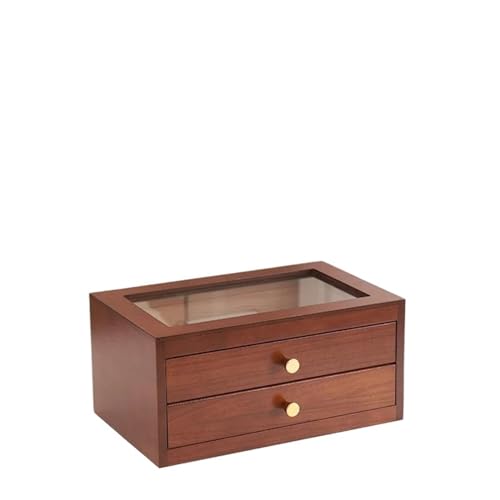 DCYEQRQ Schmuckkästchen Organizer Massivholz Mehrschichtiger Schmuckschatulle Schublade Organizer Aufbewahrungsbox Display Boxen Schmuck Organizer Schmuck Organizer Ohrring Lagerung (einfarbige von DCYEQRQ