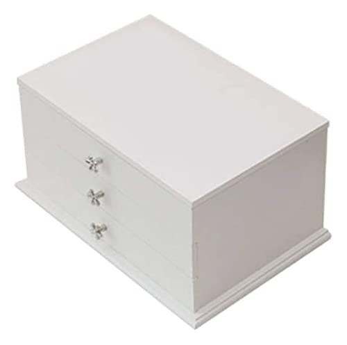 DCYEQRQ Schmuckschatulle, Schmuck-Organizer, Schmuckschatulle, 3-lagige Schmuckschatulle, Flanell Schmuckaufbewahrungsbox, Halskette, Ohrringe, Ringe, Armbänder, Display für Frauen, Schlafzimmer von DCYEQRQ