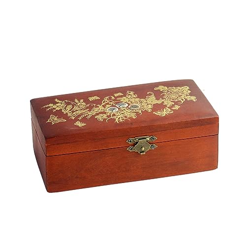 DCYEQRQ Schmuckschatulle Holz Schmuck Aufbewahrungsbox Organizer mit Deckel Shell Carving Handgemachte Schatz Fall Container Hochzeit Geschenk von DCYEQRQ