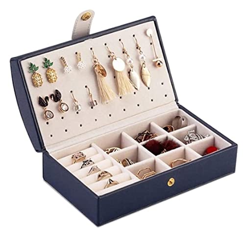 DCYEQRQ Schmuckschatulle Schmuck Organizer Kleine Schmuckschatulle Tragbare Leder Bogen Schmuck Organizer Box Reise Schmuck Aufbewahrungsbox für Ohrring Halskette Ring Schlafzimmer Zubehör (D von DCYEQRQ