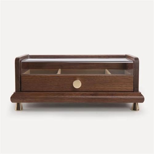 DCYEQRQ Schmuckschatulle Veranstalter Holz Schmuck Box Lagerung Ring Halskette Schmuckkästen Organizer Armband Ohrringe Transparent Dachfenster Display Stand Ohrring Lagerung von DCYEQRQ