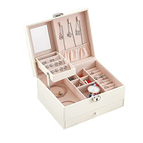 DCYEQRQ Schublade Schmuckschatulle Große Multi-Layer Pull-Out Schmuckschatulle Tragbare Leder Schmuck PU Aufbewahrungsbox von DCYEQRQ