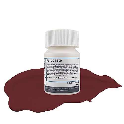 DD Composite Farbpaste 100g rotbraun RAL 8012 Pigment hochkonzentriert für Kunstharze Epoxidharz Resin Polyesterharz Gießharz farbintensiv deckend von DD Composite