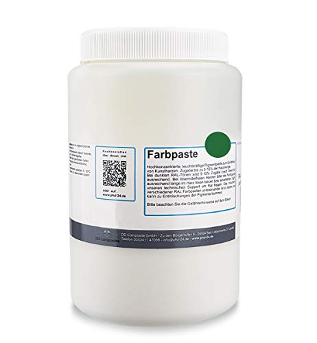 DD Composite Farbpaste 1kg smaragdgrün RAL 6001 Pigment hochkonzentriert für Kunstharze Epoxidharz Resin Polyesterharz Gießharz farbintensiv deckend von DD Composite