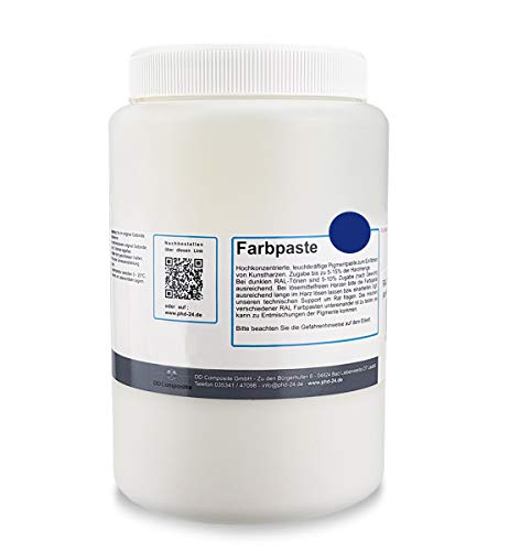 DD Composite Farbpaste 1kg ultramarinblau RAL 5002 Pigment hochkonzentriert für Kunstharze Epoxidharz Resin Polyesterharz Gießharz farbintensiv deckend von DD Composite