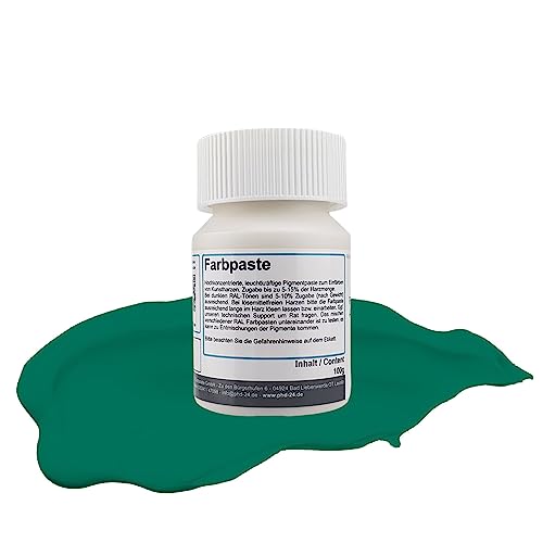 DD Composite Farbpaste RAL-Töne Pigment hochpigmentiert für Kunstharz Epoxidharz Resin kräftig deckend, Farbe:RAL 5021 wasserblau, Gewicht:100g von DD Composite