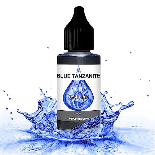 DD Composite Resin Inks Tinte Fluid Art Alkohol Ink hochkonzentriert Epoxidharz Kunst Design River Table Dish-Art, Menge:30ml, Color:BLUE TANZANITE von DD Composite