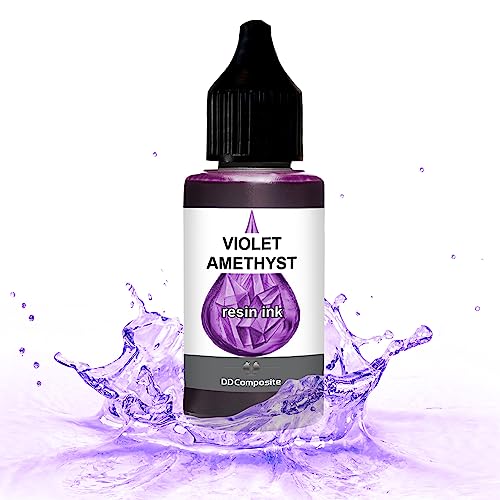 DD Composite Resin Inks Tinte Fluid Art Alkohol Ink hochkonzentriert Epoxidharz Kunst Design River Table Dish-Art, Menge:30ml, Resin Ink Color:VIOLET AMETHYST von DD Composite