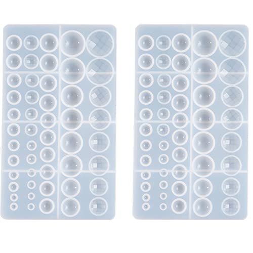 DD-life Silikonform für Cabochon-Edelsteine, transparent, rund, für Ohrringe, Schmuckherstellung, Bastelprojekte, groß, 2 Stück von DD-life