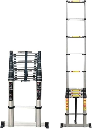 Teleskop-Klappleiter, Mehrzweck-Kletterleiter, leichte Aluminiumverlängerung, hohe Leiter, Trittleiter, glattes Segeln von DDJKUAS