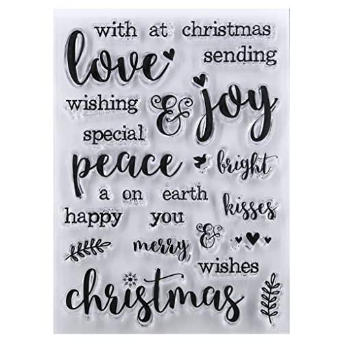 DDOUJOY Words Merry Christmas Sending Love Joy Peace Happy Clear Stempel für Kartenherstellung Dekoration und DIY Scrapbooking 2111501 von DDOUJOY