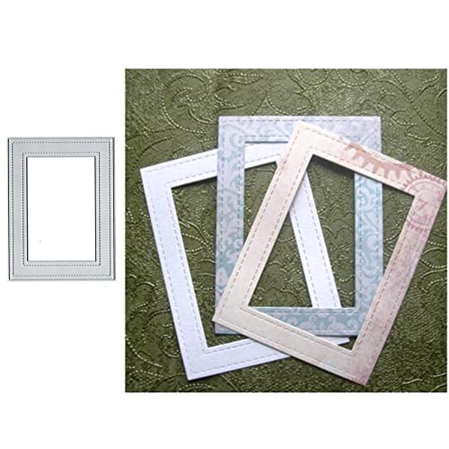 Rechteckige Bordüre Rahmen Metall Stanzformen, Fischnetz quadratischer Rahmen Rand Karte Schneiden Stanzschablonen DIY Scrapbooking Album Dekorative Prägepapier Karte Kunst Handwerk Kartenherstellung von DDeehs