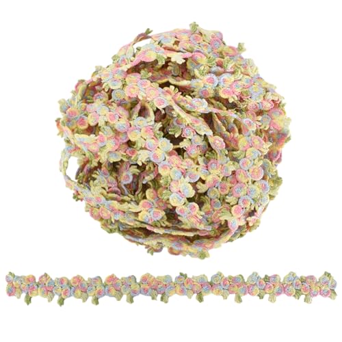 5 Yard 1.8CM Spitzenborte Blumen Gänseblümchen Dekoband Florale Spitzenborte Applikation Nähen für DIY Nähen Basteln Hochzeit Party Home Deko von DEARBAG