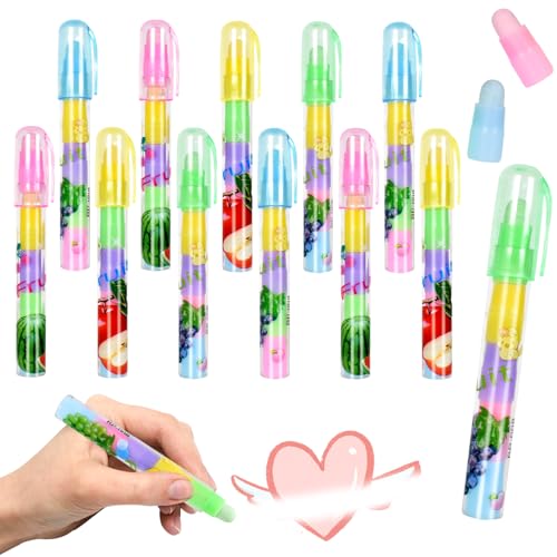 DEARBAG 12 Stück Radiergummi Set, Stiftform Radiergummis Schiebbare Stapelbare, Mitbringsel Kindergeburtstag Posten, Mini Radiergummis Kinder Schulbedarf Schreibwaren, Steckstift Radiergummi von DEARBAG