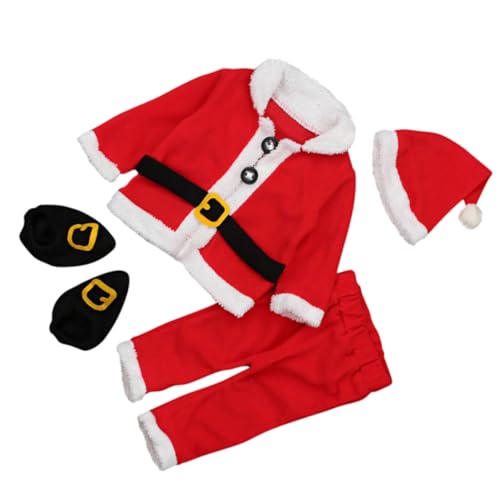 DEARMAMY 1 Satz Weihnachtsmantel Winterplüsch Tops -outfits Outfits Für Neugeborene Jungen Wintermäntel Langärmlige Kleidung -fleece-tops -weihnachtshose Plüschstoffe Rot von DEARMAMY