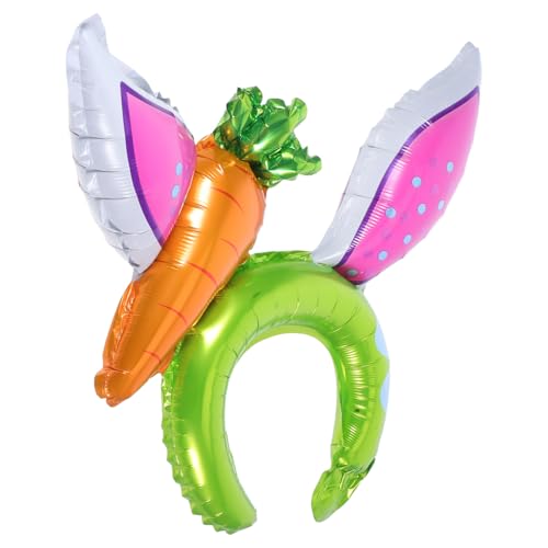 DEARMAMY 10 Stück Ostern Stirnband Party Cartoon Ballon Haarbänder Haarschmuck Ostern Kopfbedeckung Aufblasbare Stirnbänder Ostern Ballon Kaninchen Haarband von DEARMAMY