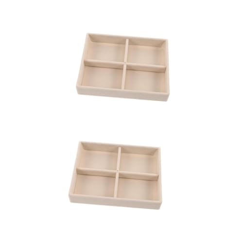 DEARMAMY 2 Stück Samt Aufbewahrungsschublade Kommode Schublade Ringablage Schmuckring Aufbewahrungsablage Ringetui Ring Organizer Für Schublade Ring Organizer Ablage Beige Holz von DEARMAMY