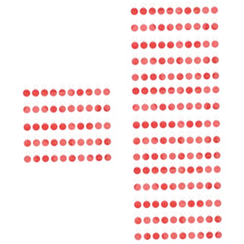 DEARMAMY 200 Stk Zahlenzeiger Nummerierte Schlüsselanhänger Gürtelring Nummernschild Schlüsselanhänger Mit Etiketten Anzahl Id-tags Nummerierte Mehrzweck-nummern-tags Eisen Rot von DEARMAMY