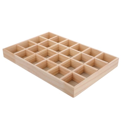 DEARMAMY 24 Ablageschale Aus Massivholz Perlenhalter-organizer Kommoden-schubladen-organizer Schubladen-organizer Aus Holz Halsketten-organizer Schmuckhalter-organizer Schmucktablett Beige von DEARMAMY