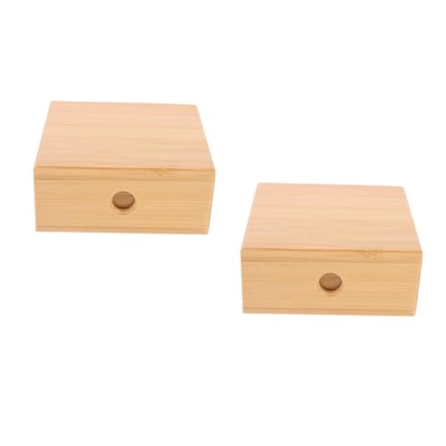 DEARMAMY 2er-box Phoebe-schmuckkästchen Schmuckschatullen Aus Holz Schmuckaufbewahrung Geschenkboxen Aus Holz Schmuckkästchen Für Damen Mit Deckel Holzkisten Bambus Khaki von DEARMAMY